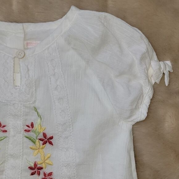 JANIE AND JACK WHITE PEASANT TOP, SIZE 4 - NEW! - Picture 3 of 8